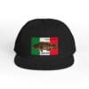 Black baseball cap with a Mexican flag and a fish design.