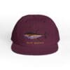 Maroon cap with a colorful tuna fish and 'tuna specialist' text.