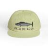 Beige cap with a black fish design and 'PATO DE AGUA' text.