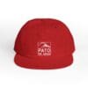 Red cap with white PATO logo and text.