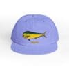 Light purple cap with a colorful fish embroidery on the front.