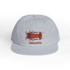 Light gray baseball cap with a red graphic and 