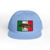 Light blue hat with a Mexican flag patch.