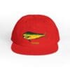 Red cap with a colorful fish design and the word 'Cabo'.
