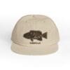 Beige cap with a black fish graphic and 'CABALLA' text.