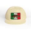 Beige cap with a Mexican flag patch featuring a fish design.