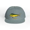 Gray cap featuring a colorful fish embroidery on the front.