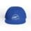 Blue baseball cap with white embroidered logo and text.