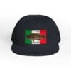 Black cap with a Mexican flag and fish design.