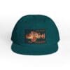 Dark green snapback cap with a colorful embroidered patch.