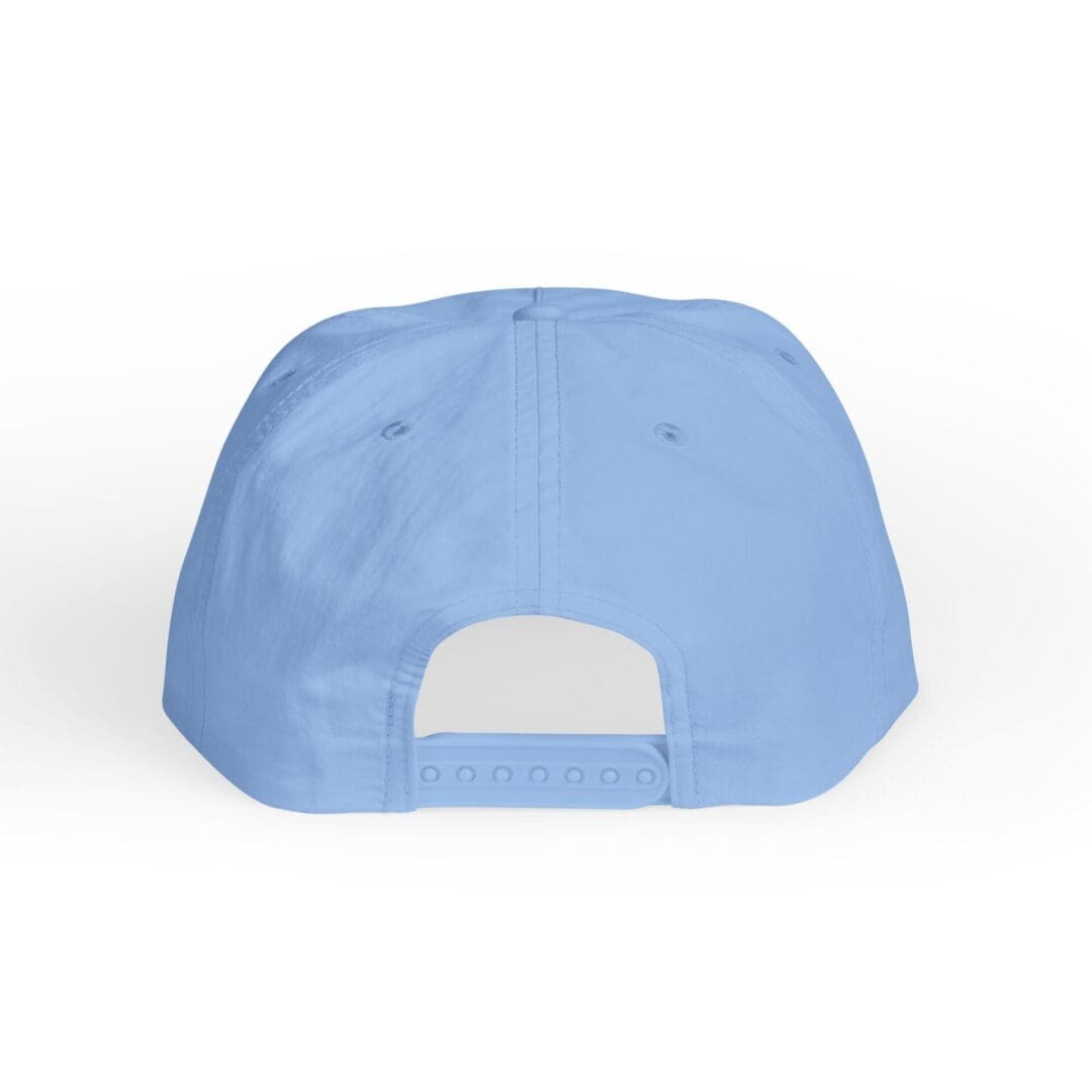 Light blue baseball cap shown from the back with adjustable strap.