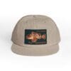 Beige cap with a colorful vintage graphic patch on the front.