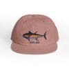 Pink cap with a blue fish and 'Santa Ana' text.