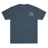 Dark gray t-shirt with a small circular logo on the chest.