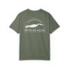 Green T-shirt with a fish graphic and 'Pato de Agua' text on the back.