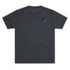 Dark gray T-shirt with a small chest pocket design.