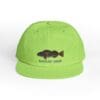 Green baseball cap with a fish logo and 'Bassin' Label' text.