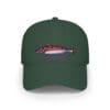 Dark green baseball cap with a colorful fish embroidery on the front.