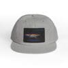 Gray baseball cap with a colorful bird patch on the front.
