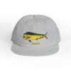 Gray cap with a colorful fish design on the front.
