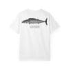 White T-shirt with a tuna fish graphic and the word 'tuna' below it.
