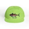 Green baseball cap with a colorful fish and 'Salty As...' text.