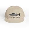 Beige cap with a fish and 'PATO DE AGUA' text logo.