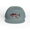 Gray cap with a colorful fish embroidery on the front.