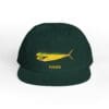 Dark green baseball cap with a yellow whale embroidery and the word 'tokate' embroidered below.