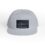 Light gray baseball cap with a dark patch logo on the front.