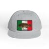 Gray snapback hat with a Mexican flag patch featuring a fish design.