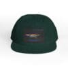 Dark green baseball cap with a stitched rectangular logo patch.