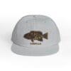 Gray snapback hat with a fish graphic and 'GABRIELLA' text.