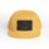 Yellow cap with a black patch featuring a fish symbol.