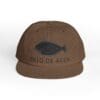 Brown cap with a black duck logo and 'Pato de Agua' text.