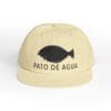 Beige cap with black mustache logo and 'PATO DE AGUA' text.