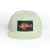 Light green baseball cap with a vintage car patch.