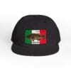 Black cap with Mexican flag and fish design on front.