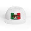 White cap with a Mexican flag patch featuring a fish illustration.
