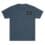 Simple blue t-shirt with a small rectangular logo on the chest.